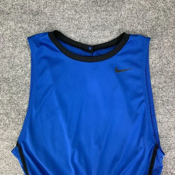 Nike Romper Womens S Small Cobalt Open Back Smocked Waist Sleeveless Stretch - Picture 3 of 13